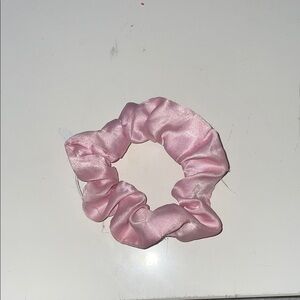 Elegant Pink Satin Scrunchie